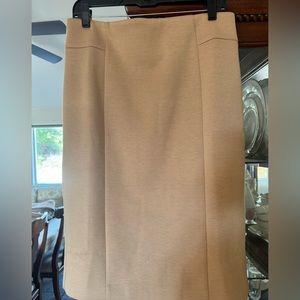 Ann Taylor The High Waist Seamed Pencil Skirt in Double Knit, Camel, size 12